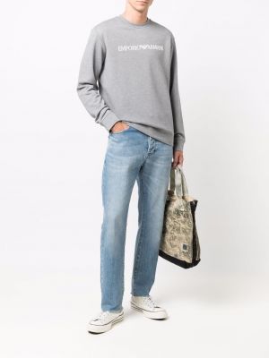 Sweatshirt mit rundhalsausschnitt mit print Emporio Armani