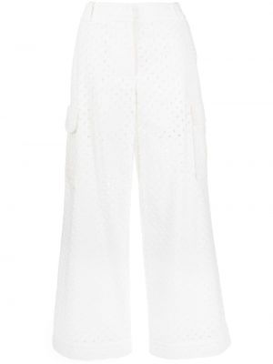 Памучни прав панталон Zimmermann бяло