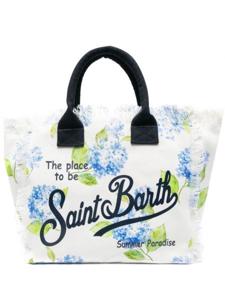 Gėlėta paplūdimio krepšys Mc2 Saint Barth balta