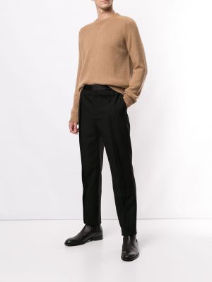 Jersey de tela jersey de cuello redondo Saint Laurent marrón