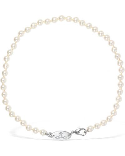 Náhrdelník s perlami Vivienne Westwood - stříbrný