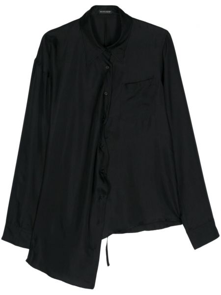 Асиметрична копринена дълга риза Ann Demeulemeester черно