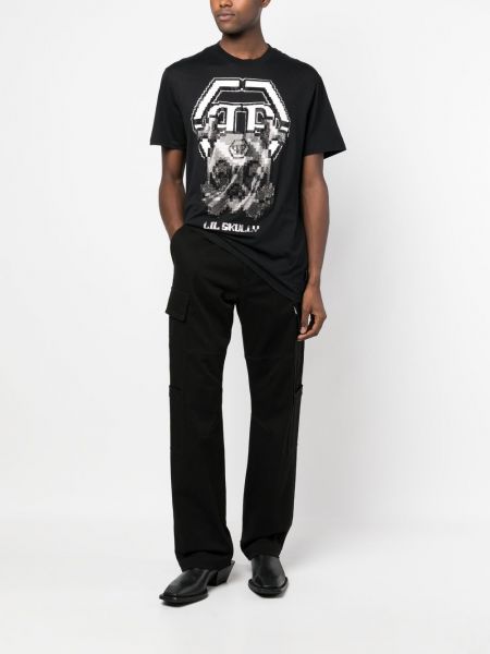 T-krekls ar apdruku Philipp Plein melns