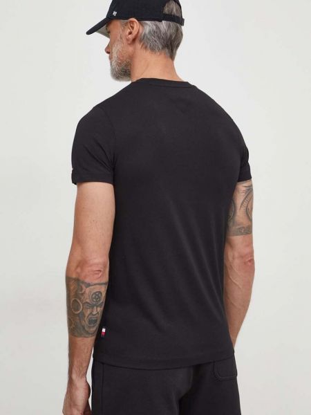 Bavlněné tričko s potiskem Tommy Hilfiger černé
