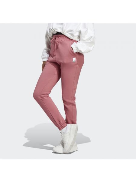 Spodnie sportowe polarowe Adidas różowe