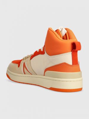 Sneakerși din piele Lacoste portocaliu
