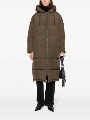 Mantel mit federn mit kapuze Yves Salomon grün