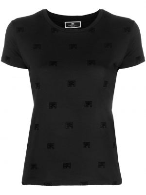 Bavlnené tričko Elisabetta Franchi čierna
