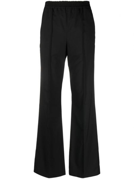 Černé vlněné rovné kalhoty Loewe