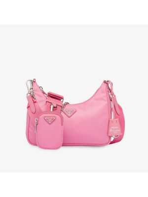 Нейлоновая сумка Prada розовая