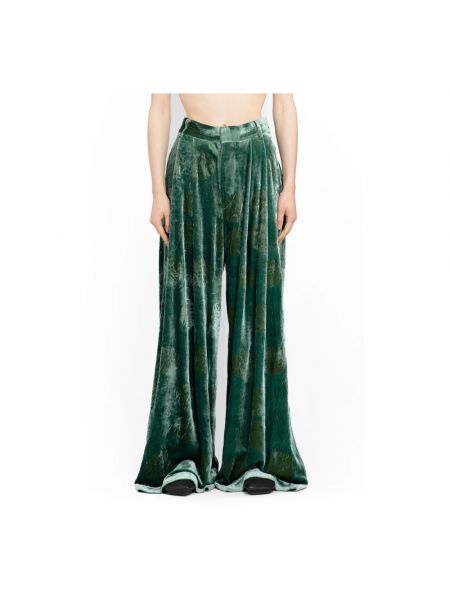Welurowe spodnie Uma Wang zielone