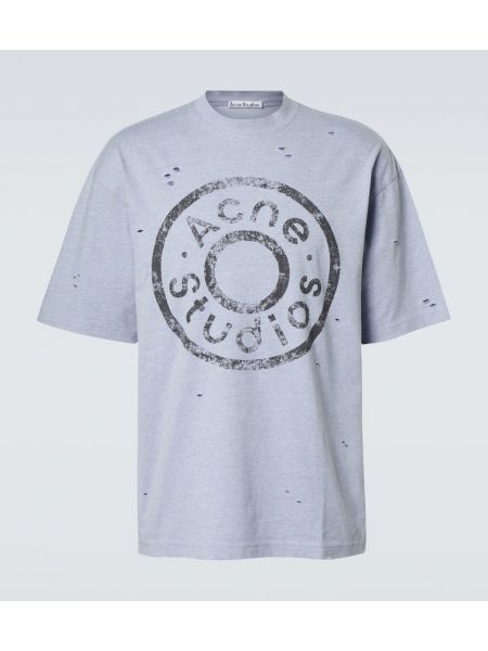 Bomuld t-shirt Acne Studios blå