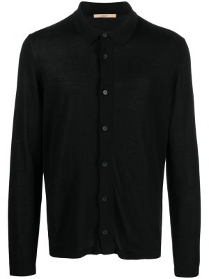 Pletena srajca z gumbi Nuur črna