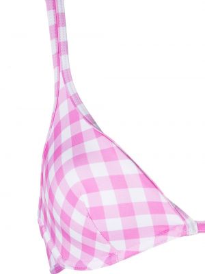 Bikini w kratkę z nadrukiem Ephemera różowy