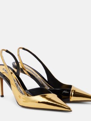 Pantofi cu toc din piele din piele ecologică slingback Alexandre Vauthier auriu