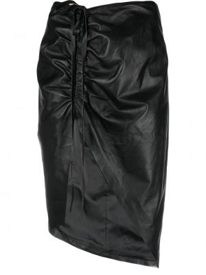Asymetrické kožená sukně Andreadamo černé