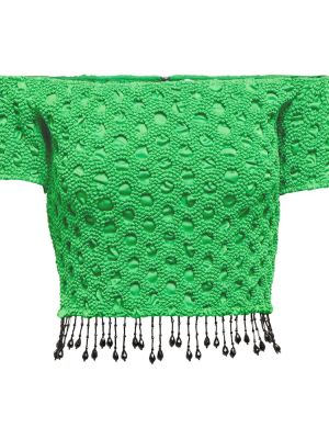 Top din satin Ganni verde