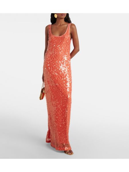 Robe longue à paillettes Simkhai orange