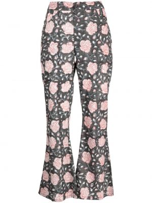 Pantaloni din bumbac cu model floral cu imagine Batsheva