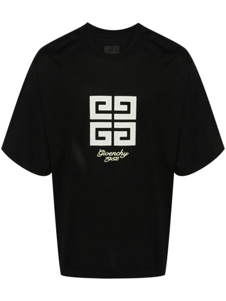 T-shirt brodé en coton Givenchy noir