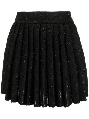 Plisované mini sukně s flitry Self-portrait černé