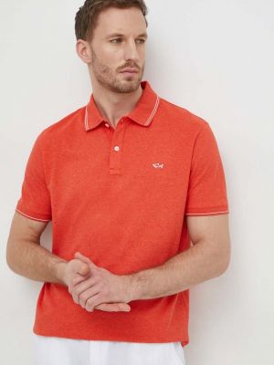 Памучна тениска с дълъг ръкав Paul&shark оранжево