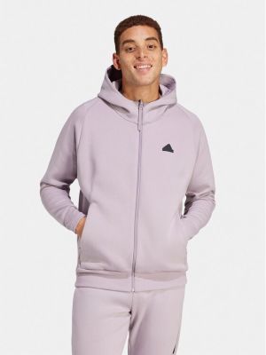 Relaxed fit džemperis su gobtuvu Adidas violetinė