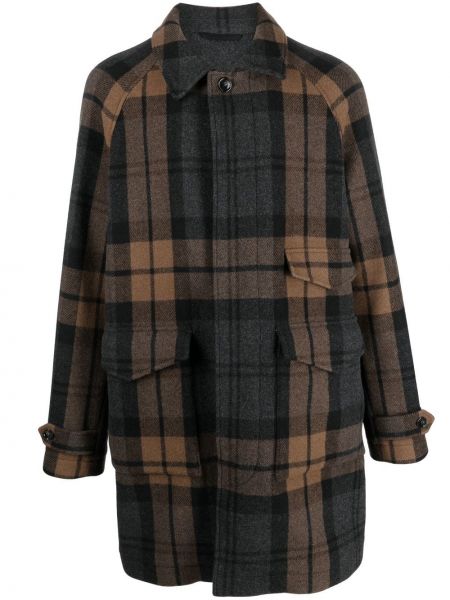 Kockovaný vlnený kabát Woolrich