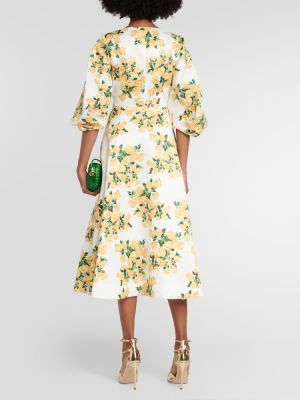Midi haljina s cvjetnim printom Emilia Wickstead žuta