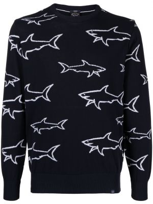 Жакардов pullover Paul & Shark синьо