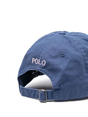 Siuvinėtas kepurė su snapeliu Polo Ralph Lauren mėlyna