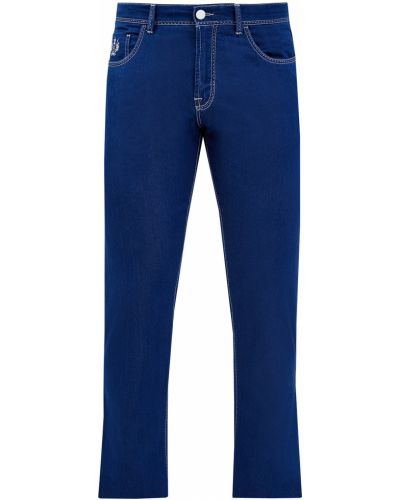 Прямые джинсы с вышивкой Scissor Scriptor синие