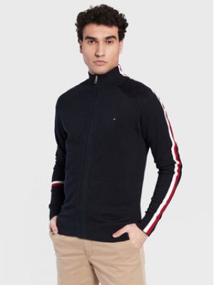 Tommy Hilfiger Kardigan Global Stripe MW0MW29036 Tmavomodrá Regular Fit