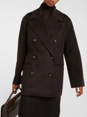 Vlněný krátký kabát Totême hnědý