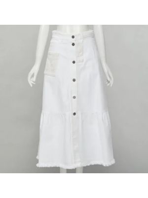Spódnica bawełniana Valentino Vintage biała