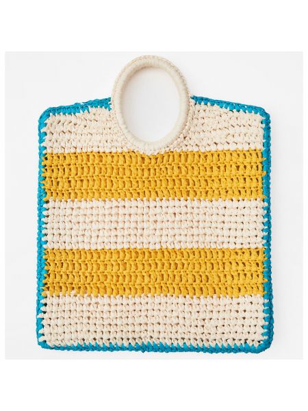 Пляжная сумка в полоску Zara желтая