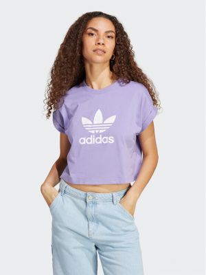 Oversize тениска Adidas виолетово