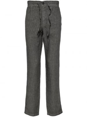 Lněné rovné kalhoty 120% Lino šedé