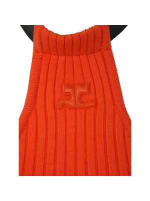 Mini vestido de punto Courrèges naranja