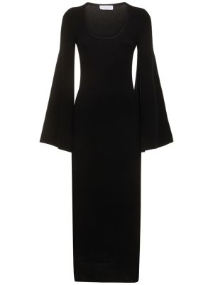 Kašmírové midi šaty Michael Kors Collection čierna