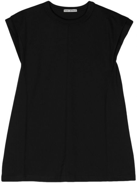 Βαμβακερή αμάνικη μπλούζα Issey Miyake μαύρο