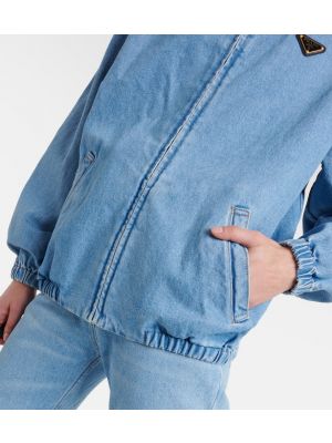 Oversized denim jakna Prada modra