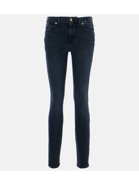 Låg midja skinny fit-jeans 7 For All Mankind blå