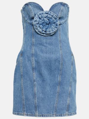 Květinové džínové šaty Magda Butrym modré