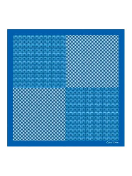 Pañuelo de seda con estampado con estampado geométrico Calvin Klein azul