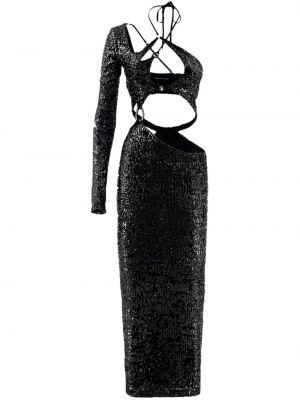 Κοκτέιλ φόρεμα με παγιέτες Roberta Einer μαύρο