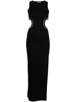 Viskózové dlouhé šaty Galvan - černá
