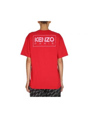 Koszulka z nadrukiem oversize Kenzo czerwona