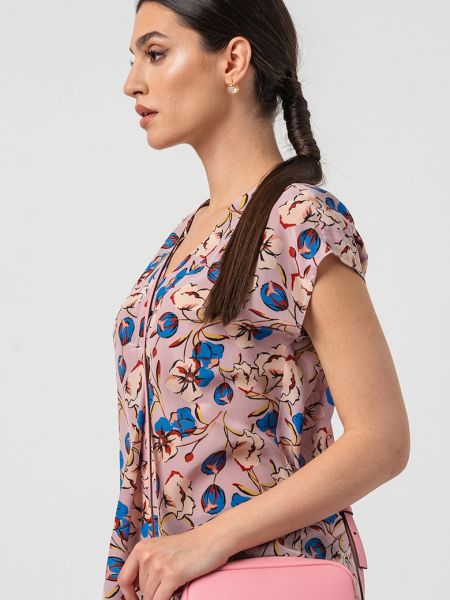 Шелковая блузка в цветочек с принтом Marella