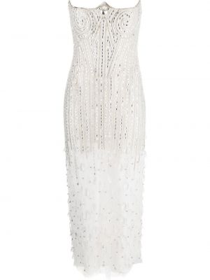 Midi haljina s kristalima Cristina Savulescu bijela